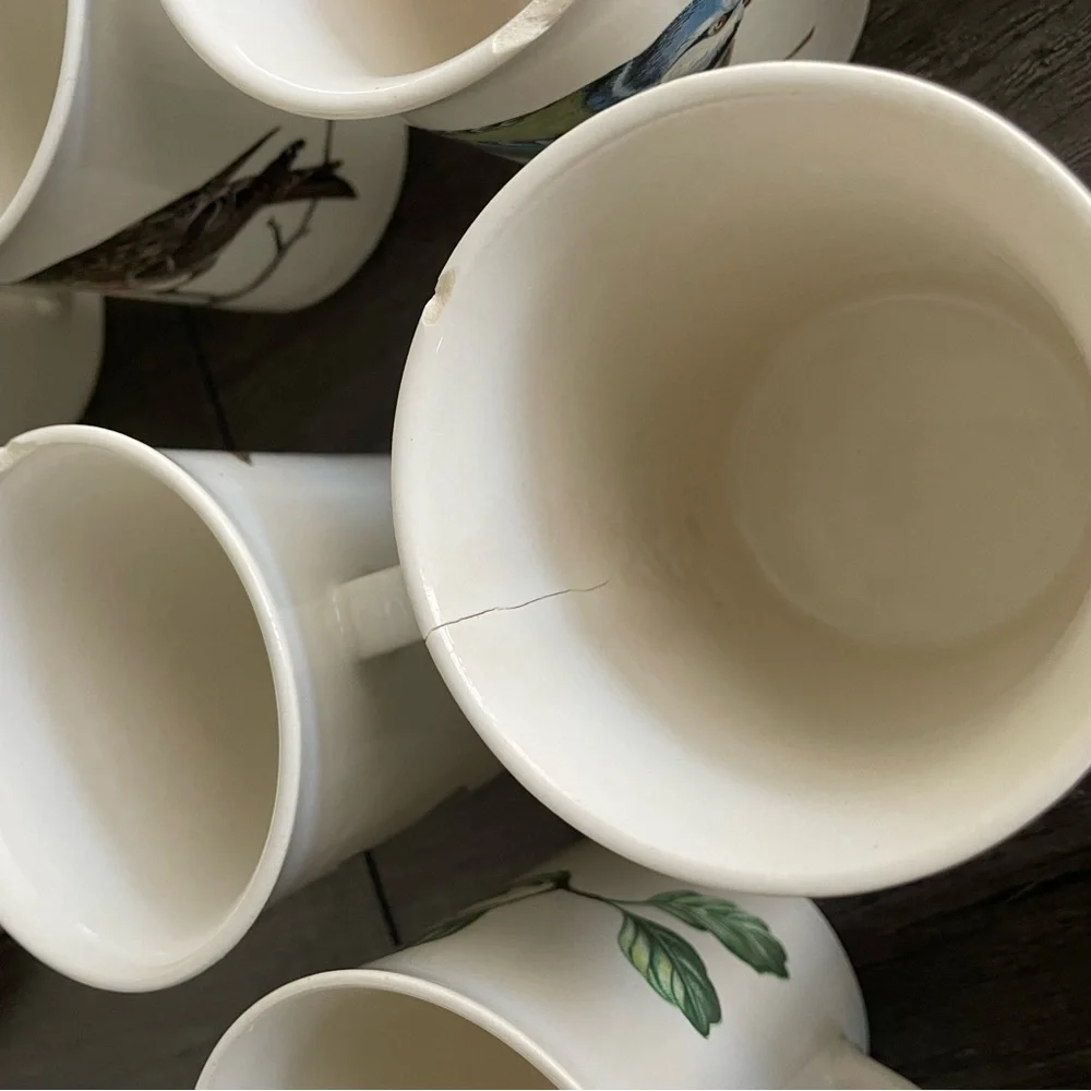 Villeroy & Boch Set of 10 Bird Design Teacups and Saucers